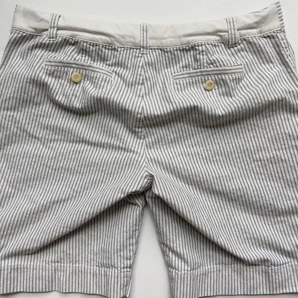 Striped Gap Maternity Cotton Blend Women’s Shorts - White & Gray - Picture 3 of 5